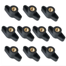 PZRT 10PCS T Type Rubber Coated Through Hole Nuts 1/4 Inch Through Hole Through Hole T Type Knob Accessories Ring Nuts for Hand Tools Striker Plates Saw Machine Baffles Drilling Machines Black