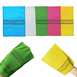 Large Size, Korean Style, Sauna, Scrubbing Cloth, Coarse Type, Single Exfoliating, Body Washcloth, Back and Feet (Set of 5)