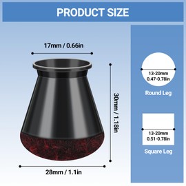 Pack of 24 Chair Leg Caps, Black, Small, Round Chair Leg Caps, Protective Caps for Chair Legs with Wrapped Felt, Felt Gliders for Chairs, Used to Protect Floors and Reduce Noise (Fit:14-20 mm)