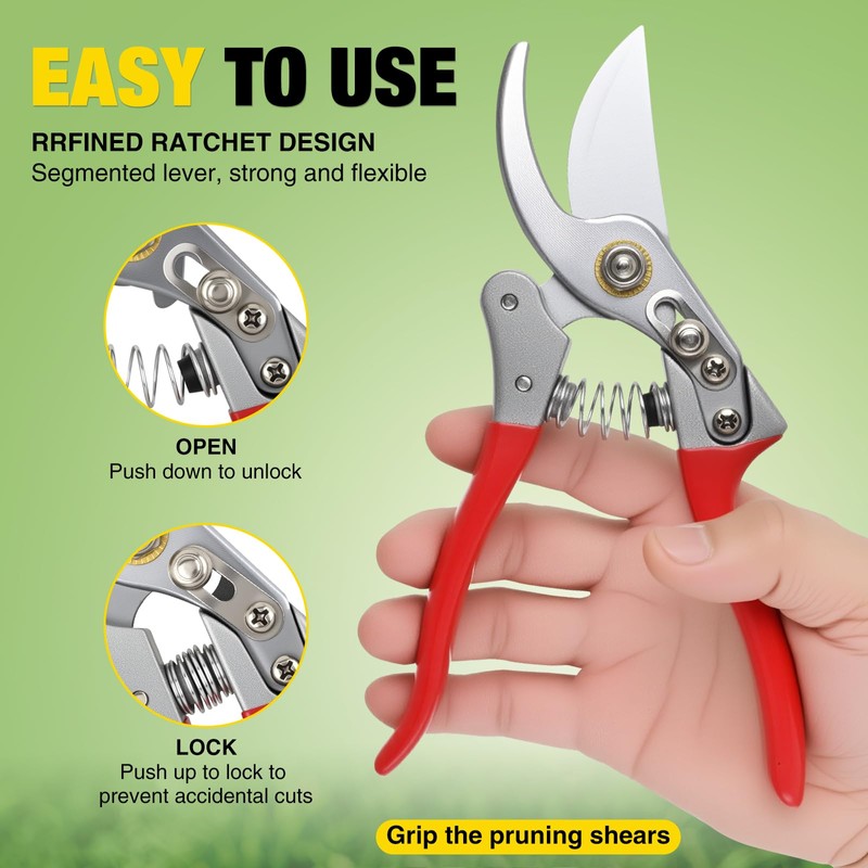 Yesker Pruning Shears Garden Shears 8.6" Professional Bypass Garden Scissors