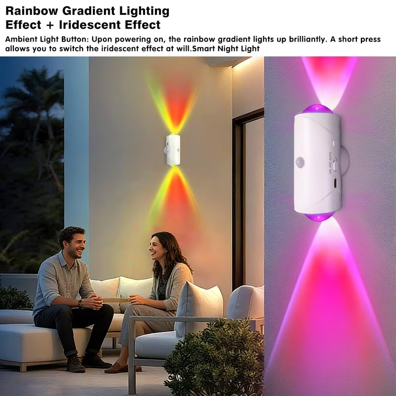 Rechargeable Motion Sensor Light Indoor, Magnetic RGB Wall Sconces 2