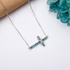 POPLYKE Cross Necklace 925 Sterling Silver Cross Necklace for Women