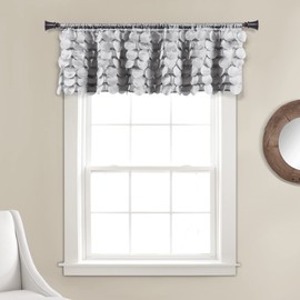 Lush Decor Gigi Window Curtain Valance, 14 Inches Long x 50 Inches Wide, Light Gray