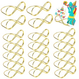 20 Pcs Table Number Holder Stands,Bow Shape Wedding Table Number Holder Stands, Photo Holder Pictures Stand Clips for Weddings Anniversary Birthday Party Dinner Buffets Office Place Cards （Gold）
