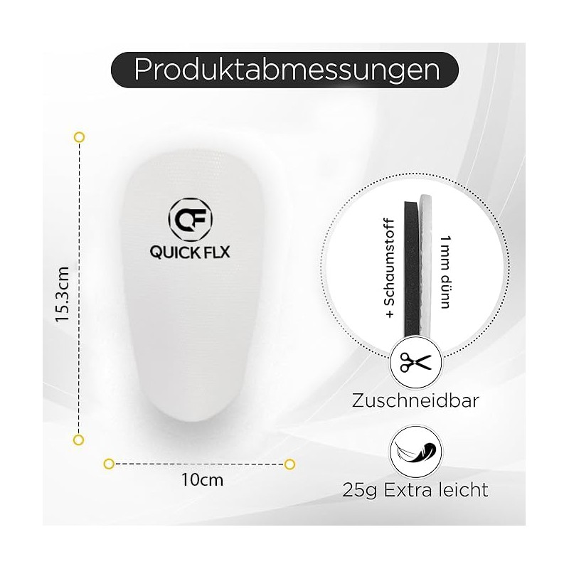 QUICKFLX Shin Pads (White) with Adjustable Belt - High Performance