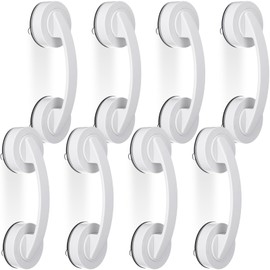Geelin Burbell 8 Pack Grab Bars for Bathtubs and Showers Shower Handles with Strong Suction Cups 7.5 Inch Heavy Duty Safety Bars for Seniors Elderly Tub Handicap Handrails for Bathroom Assist