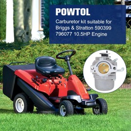 Powtol 590399 Carburetor for 796077 Lawn Mower Troy Bilt TB30R Riding Mower 21A807 Engine