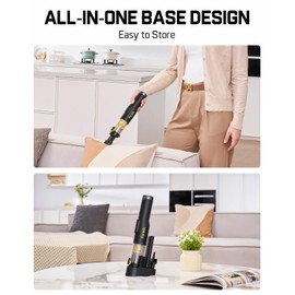 Fanttik Slim V10 Lite Cordless Handheld Vacuum, 0.98lb Lightweight with All-in-One Base Design, 12000Pa Suction & Smart LED Display, Portable Mini Vacuum Cleaner for Kitchen Table, Home, Car