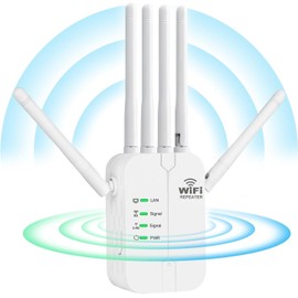 WiFi Repeater, WiFi Extender 6 3dBi Antennas, 2 Ethernet Ports, 3-in-1 Access Method of Repeater/Router/AP, WLAN Amplifier Signal Coverage of 10000 cu.ft, Internet Amplifier for Home and Office (610)