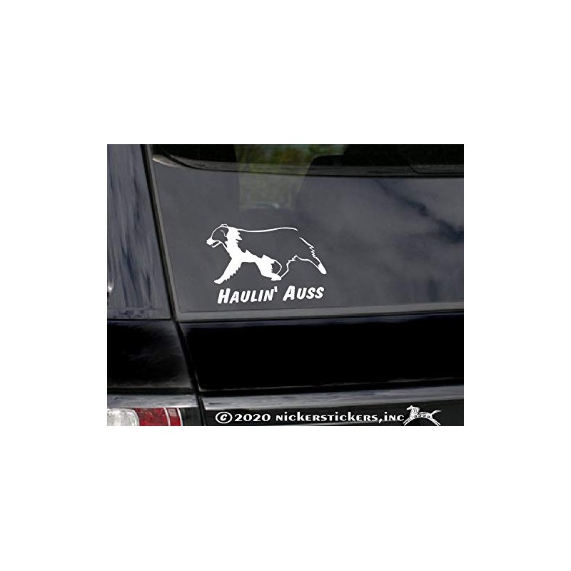Haulin' Auss | NickerStickers® Australian Shepherd Aussie Vinyl Window Auto