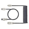 Coiled Gaming Keyboard Cable,Black Coiled Keyboard Cable USB C to