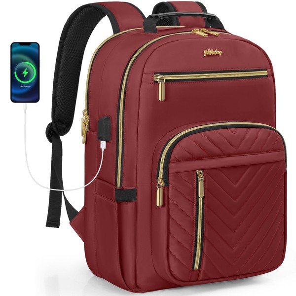 WELIDAY Laptop Backpack for Women, Work Travel Computer Bags, Quilted