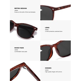 Wzerry Sunglasses for Women Polarized, Sun Glasses Vintage Style Trendy Round UV400 Protection Lens