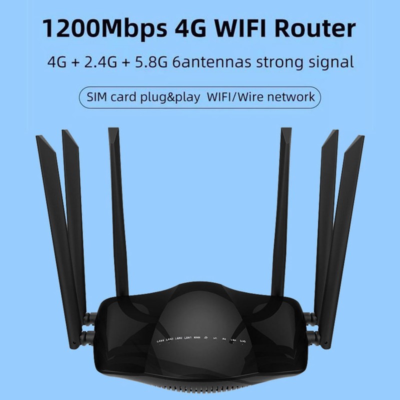4G LTE WiFi Router 6 Antennas 2.4GHz 5GHz Dual Band