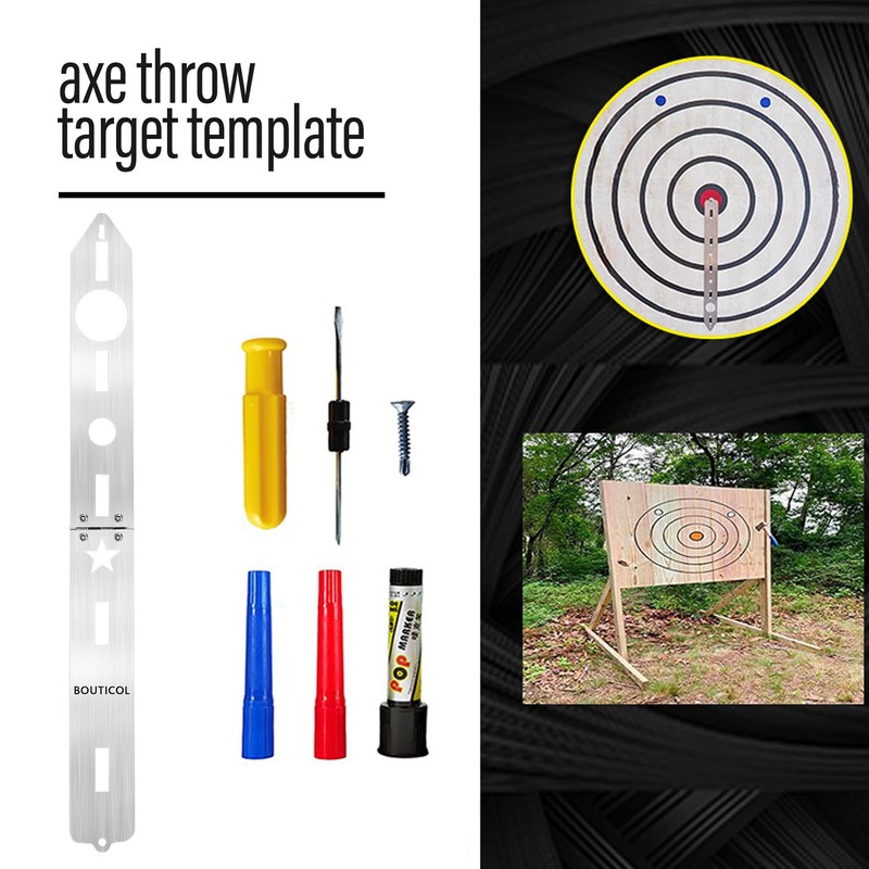 BOUTICOL Upgraded Throwing Axe Target Template Stencil, Template, Durable Stainless