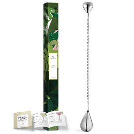 Homestia 2 in 1 Bar Spoon Mini Bar Pestle Cocktail Madras Spoon 30cm Multipurpose Mojito Pestle