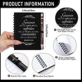 Kosiz 40 Set Spanish Christian Gifts Bulk Include Regalos Cristianos En Español Spiral Notebook and Bible Ballpoint Pen Mothers Day Gifts for Church Women Men Sunday School Teacher Gifts