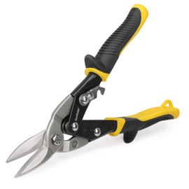 HURRICANE 10 inch Aviation Tin Snips, Straight Cut Metal Shears with Non-Slip Tyregrip Handle, Cr-V Steel Blades Shears for Thin Sheet Metal, Aluminum, Gutter & DIY Projects