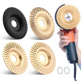 4-Piece Wood Carving Disc Set, 7/8-inch Arbor for 4-4.5" Angle Grinders | Create Intricate Patterns, Perfect for Furniture Refurbishing, DIY Woodworking