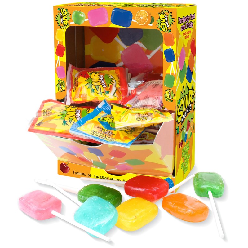 Yummy-Lix Lollipops (Pack of 24, Sour Mania)