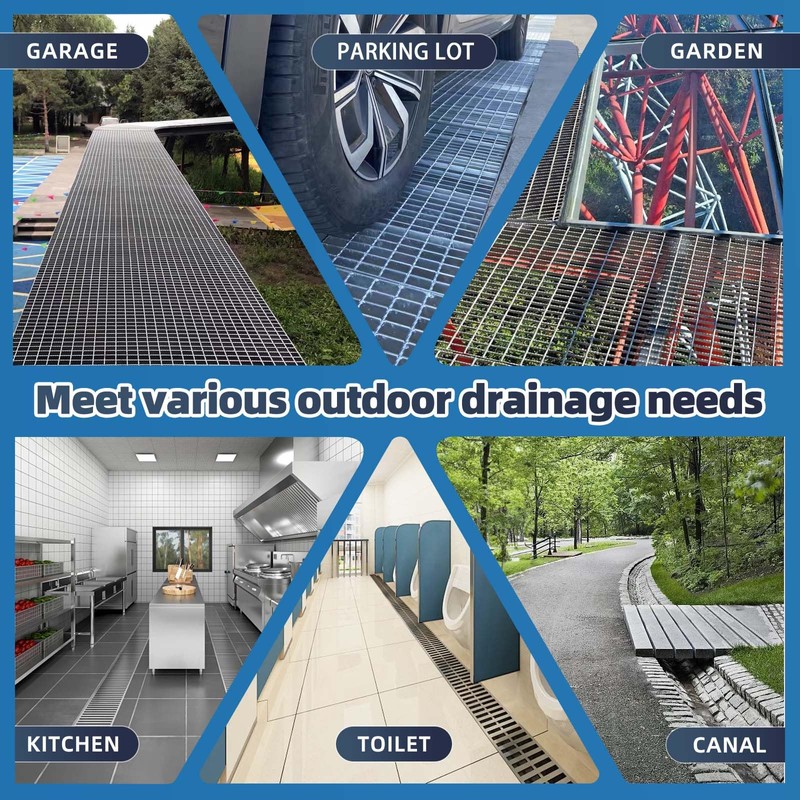 Outdoor Galvanized Steel Drain Grate,15.7x15.7in Heavy Duty Drain Cover,B125 Class