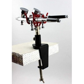 Chiloskit Clamp On Mount Table Bench Airbrush Holder Station Universal Airbrush Stand for 2 PCs Airbrush