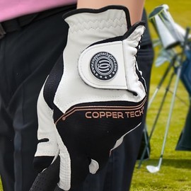 Copper Tech Ladies Golf Glove Women 2 Pack | Copper Compression Wrist & Joint Support | Flexible & Comfortable Fit with Premium Leather Construction | Reinforced Palm Pad for Tacky Grip & Traction