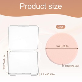 2Pcs Round Makeup Sponges with 1 Travel Case, Face Sponge Foundation Blender Cosmetic Sponge Blender Sponges Replacement for Cosmetic Flawless Foundation, Sensitive and All Skin Types