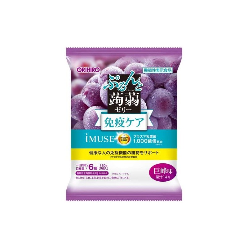ぷるんと蒟蒻ゼリー　免疫ケアiMUSEプラズマ乳酸菌配合　20ｇ6個入り/袋　×　6袋