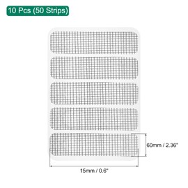 uxcell Window Screen Repair Kit, 10Pcs 50 Strips Gray Screen Repair Kit, Fiberglass Screen Tape Mesh Repair Adhesive Screen Patch Repair Kit, 2.36"x 0.6"(60mm x 15mm)