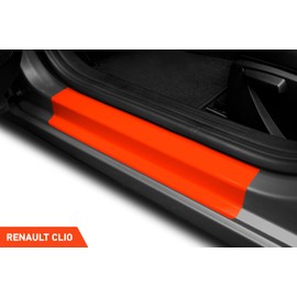 Luxshield Car Door Sill Protector for Renault Clio 5 (V) I 2019-2025 - Protective Film Car Door Accessories Trim Paint Protection Film Carbon Black