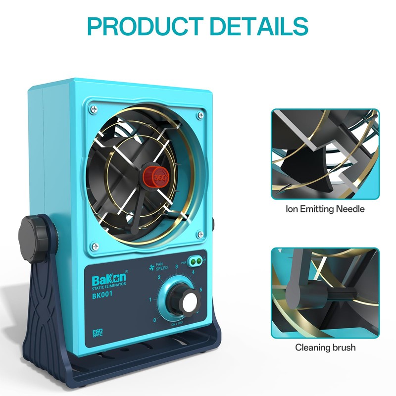 BK001 Ion Blower, Eliminate Static Electricity, Positive and Negative Charge