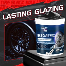 Greedy tree Tire Shine Paste | The Perfect Shine | Durable and User Friendly Tire Dressing | Long Lasting UV Protection for Black Tires, Wheels, & Rubber | 5.29 Oz Kit with Sponge