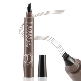 Boobeen Liquid Eyebrow Pen, Microblading Eye Brow Pencil with 4 Micro Tip, Waterproof Brow Pen Filler Creates Natural Brow Makeup, Long-lasting