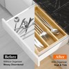 Hilislog Small Silverware Drawer Organizer Kitchen Utensils Bamboo Cutlery Tray