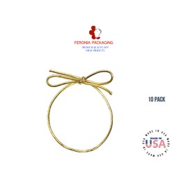 Gold Stretch Loops 8 Inch 10 Pack - Embellish The Edge of The brochures Boxes, Gift Box Gift Packs Loop-Holes Jewelry Stretch Loops Elastic Cords, Stretch Loops, Stretch Cords by Feronia Packaging