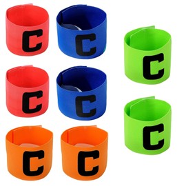 Omevett 8pcs Kids Captain Armband Football Velcro Adjustable Captains Armband Elastic Soccer Captain's Armbands Multicolour Player Arm Bands for Youth Adult junior Sport Hockey Rugby Netball