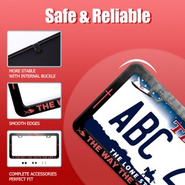 Jesus The Way The Truth The Life License Plate Frame Christian License Plate Frames Funny Stainless Steel Accessories Cars Decor with 2 Holes and Screws Fits Standard Us Ca Vehicles 12.2 X 6 Inch