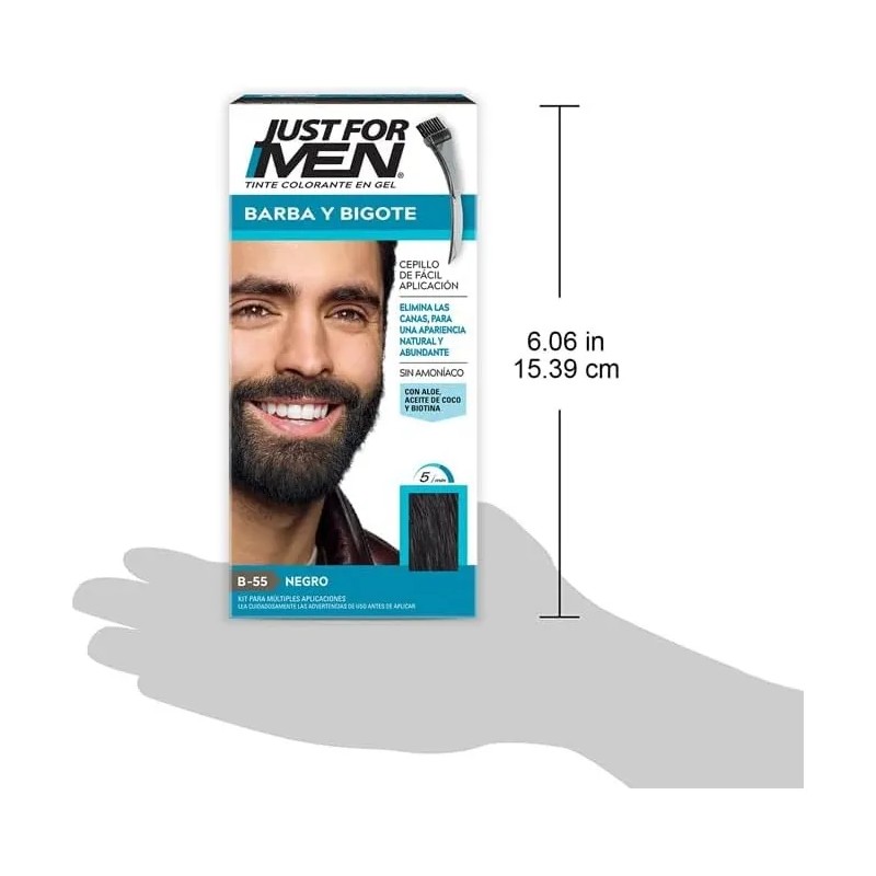 Just For Men Gel Para Barba/bigote, Color Negro (b-55)