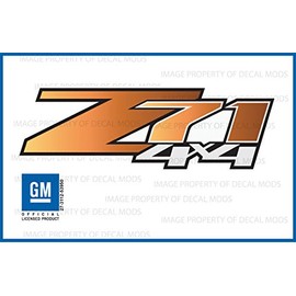 Decal Mods Z71 4x4 Decals Stickers Gradient fits Chevy Silverado/GMC Sierra Sky Orange - GRSKYORNG (2007-2013) Bed Side 1500 2500 HD (Set of 2)