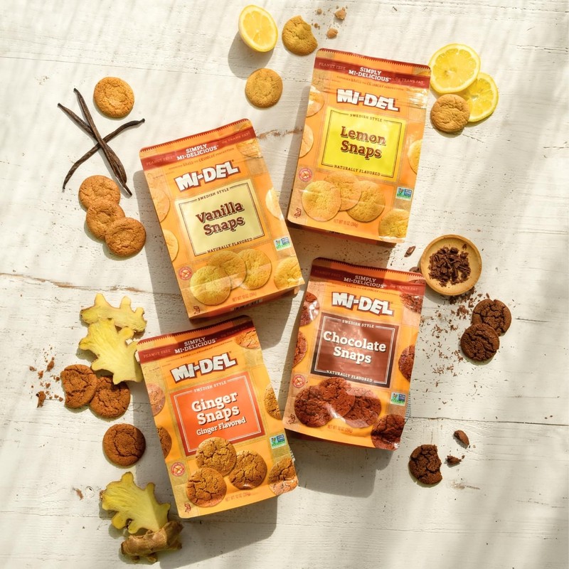 Mi-Del Ginger Snaps - Crunchy Ginger Cookies Made with Real