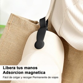 Clip Magnético para Sombreros de Viaje, Silicona, 2 Piezas Manos Libres, Reutilizable, Para Bolsos y Mochilas, 25 x 3.4 cm, Uso Universal