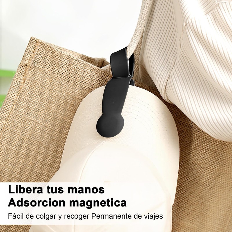 Clip Magnético para Sombreros de Viaje, Silicona, 2 Piezas Manos