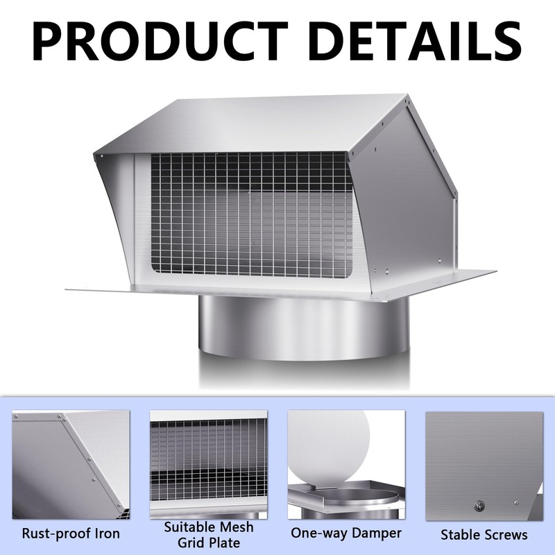 Roof Vent Cap 12 Inch Removable Roof Vent Dryer Vent