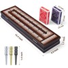VAMSLOVE Wooden Cribbage Board Game Magnetic 3-Track Scoreboard with Large
