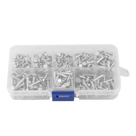 400 Pcs Aluminum Flat Head Full Rivet Set M3 Rivets Multi Size 4/5/6/8/10/12/14/16mm