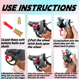 Toy Gun, Soft Bullet Toy Revolver, Game Catapult Toy Gun Foam Blaster, Christmas Birthday Gifts for Boys Kids Adult (White)