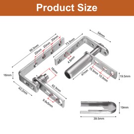 sourcing map 1 Set Heavy Duty Saloon Door Hinges, Self-Return Cafe Door Hinge 304 Stainless Steel Swinging Doors Hardware for 22mm Thick Doors, MID, 16.5lbs Load Bearing
