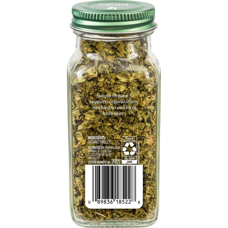 Simply Organic Parsley Flakes, 0.26-Ounce Jar, Fresh, Green-Leafy Taste, Vibrant