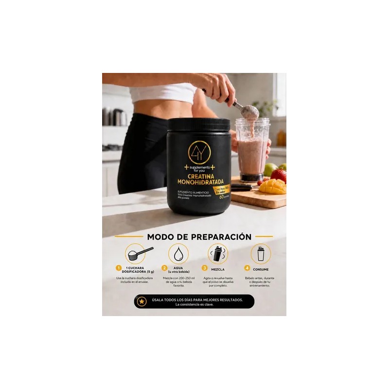 Pack 2 Creatina Monohidratada 300g Supplement For You